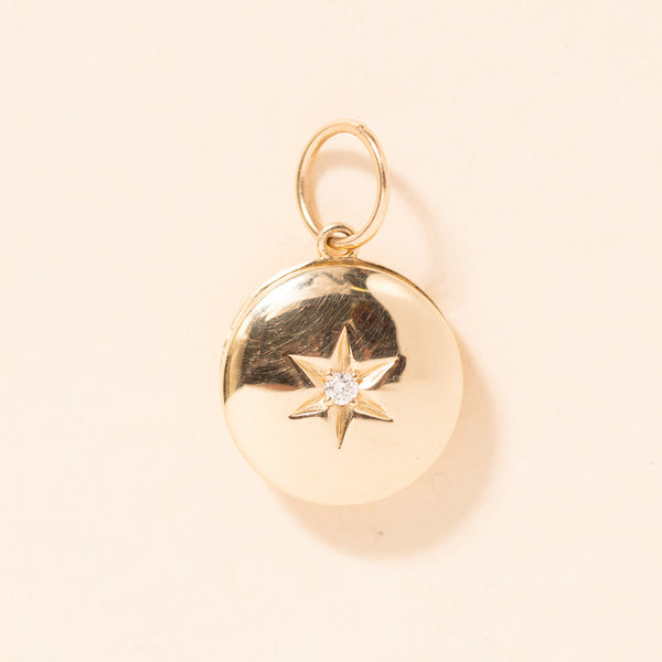 diamond star gold locket pendant 