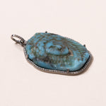 blue jasper turquoise face pendant