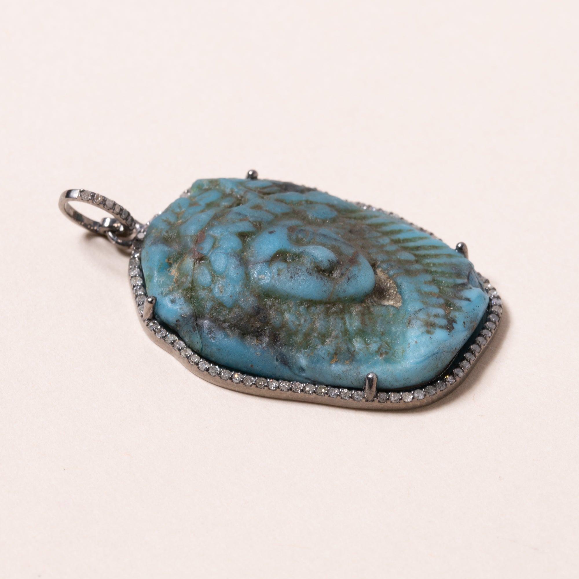 blue jasper turquoise face pendant