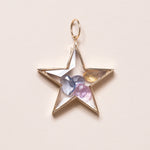 multi colored sapphires in star pendant