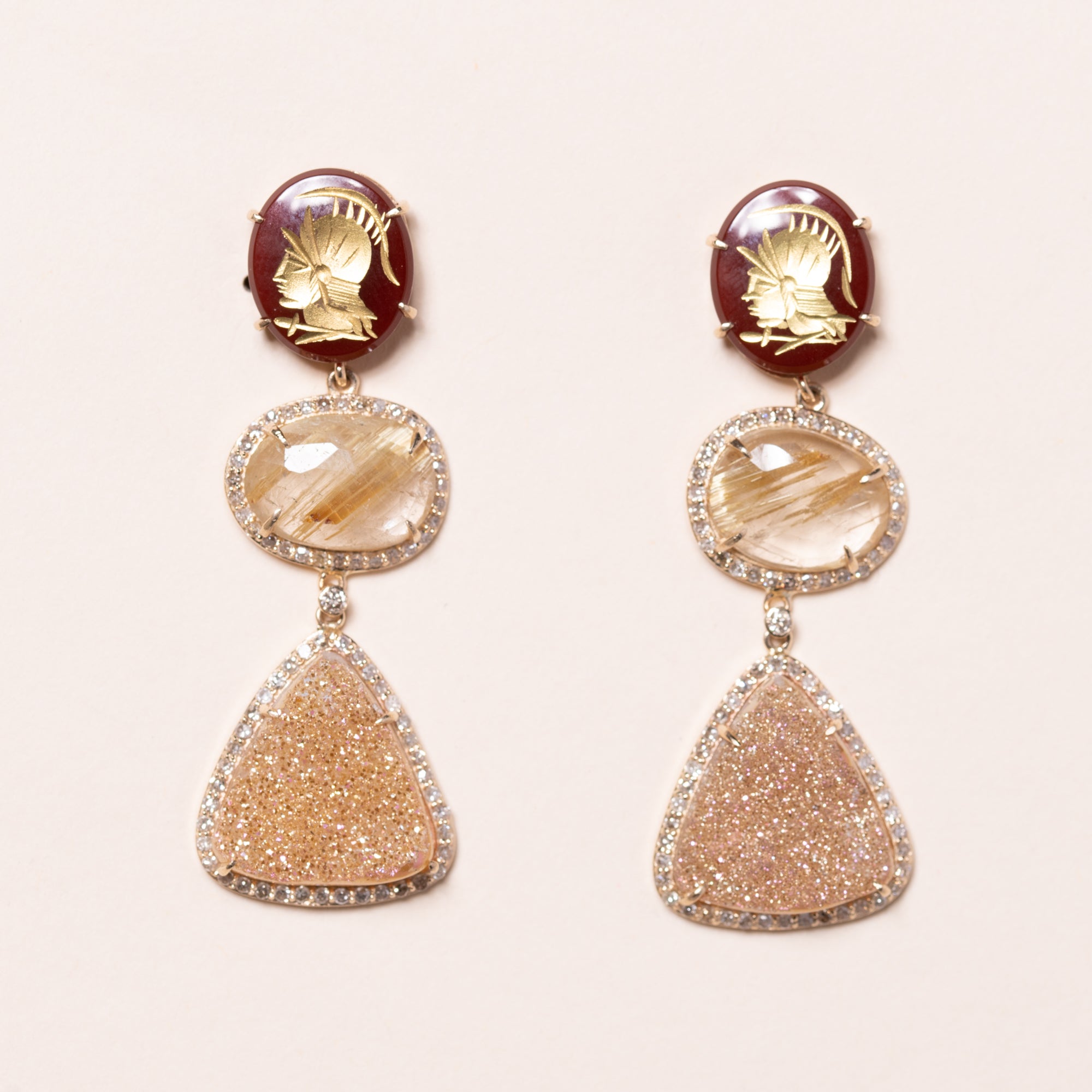 carved carnelian earrings