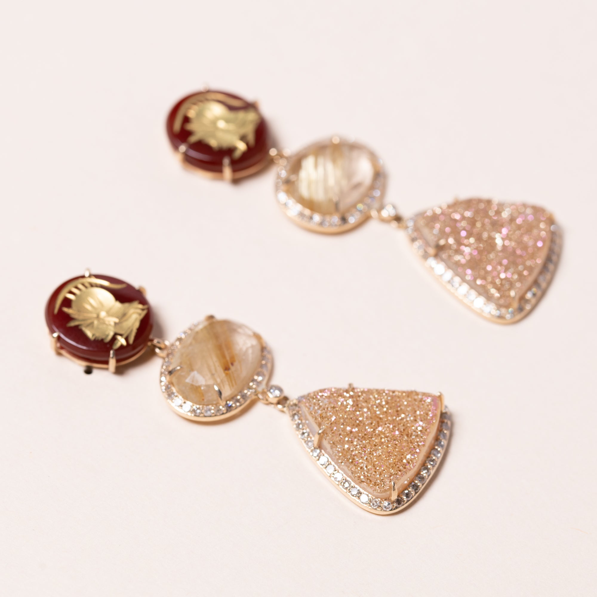 carved carnelian earrings