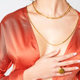 Vertigo Gold Single Strand Long Necklace