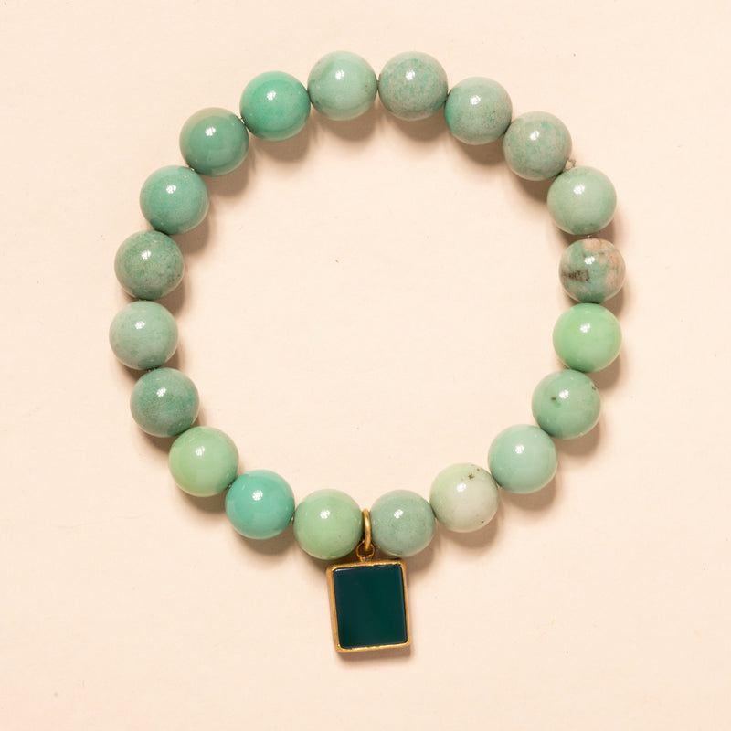 Chrysocolla with Green Agate Pendant Bloom Bracelet