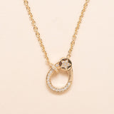 18in petite gold necklace with diamond star clasp