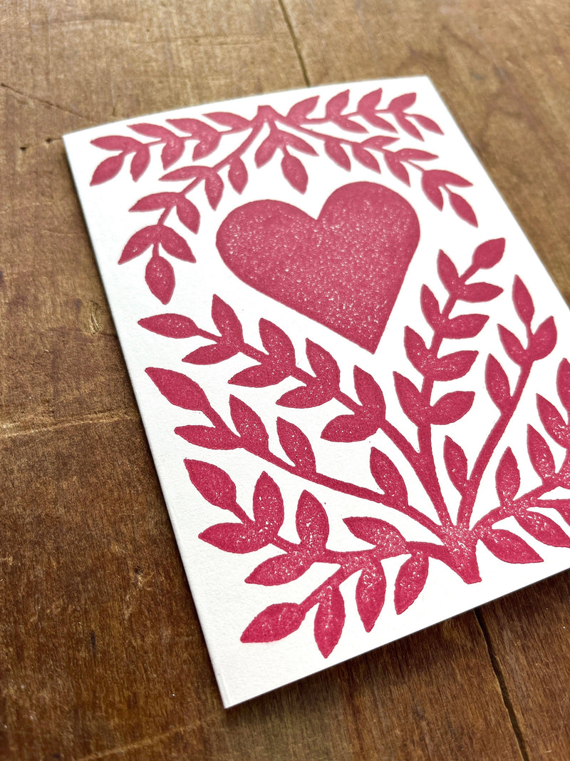 Heart Block Printed Greeting Card, KW128