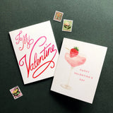 Valentine Cocktail Greeting Card | Valentine Love Friendship