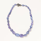 Tanzanite Necklace with Silver & Diamond Snake Clasp
