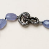 Tanzanite Necklace with Silver & Diamond Snake Clasp