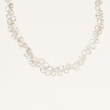 Small Crystal Drop Necklace with Silver & Enamel & Diamond Clasp