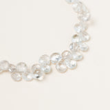 Small Crystal Drop Necklace with Silver & Enamel & Diamond Clasp
