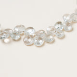 Small Crystal Drop Necklace with Silver & Enamel & Diamond Clasp