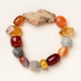 Dinosaur Bone, Carnelian, Citroen, Mookaite & Botswana Agate