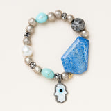 Lapis, Silver, Brass, Pearl, & Diamonds