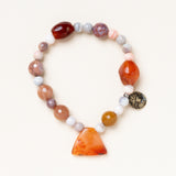 Red Botswana Agate, Carnelian & Brass