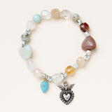 Aqua Terra Agate, Phantom Quartz, Amanzonite, Brass & Silver