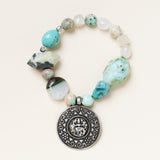 Amanzonite, Silver, Agate, Phantom Quartz & Turquoise