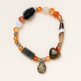 Carnelian, Tiger Eye & Brass