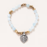 Brass, Aquamarine & Silver Deity Pendant