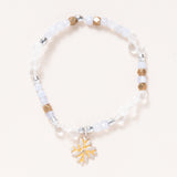 Blue Lace Agate, Brass, Crystal & Silver/Gold Plated Pendant