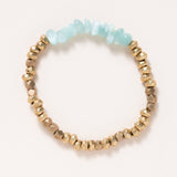 Brass Rondelles & Green Angelite