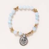 Brass, Aquamarine & Silver Ganesha Pendant
