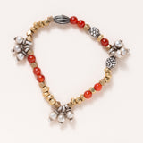 Brass, Carnelian & Silver