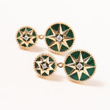 Malachite & 18k Gold Compass Earrings
