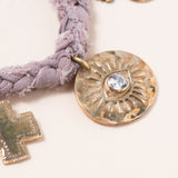 Fabric Multi Pendant Necklace Made of Bronze