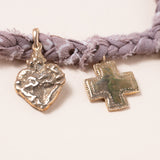 Fabric Multi Pendant Necklace Made of Bronze