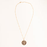 18K Gold Filled Satellite Chain with Bronze Long Horn Pendant