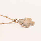 18K Gold Filled Satellite Chain with Bronze Cross Pendant