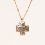 18K Gold Filled Satellite Chain with Bronze Cross Pendant