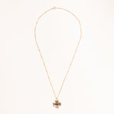 18K Gold Filled Satellite Chain with Bronze Cross Pendant