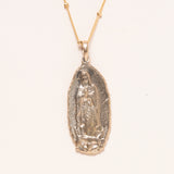 18K Gold Filled Satellite Chain with Bronze Guadalupe Pendant