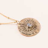 18K Gold Filled Satellite Chain with Bronze Evil Eye Pendant