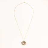 18K Gold Filled Satellite Chain with Bronze Evil Eye Pendant