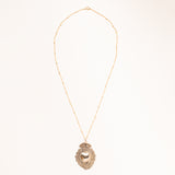 18K Gold Filled Satellite Chain with Bronze Sacred Heart Pendant