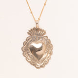 18K Gold Filled Satellite Chain with Bronze Sacred Heart Pendant