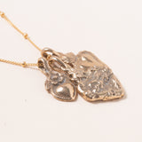 18K Gold Filled Satellite Chain with Bronze 3 Mini Hearts