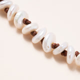 Long Horn Pearl Necklace with Turquoise