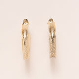 Large Hammered Wide Hoop Earrings Bronze