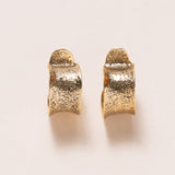 Mini Hammered Hoop Earrings Bronze