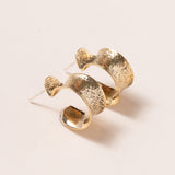 Mini Hammered Hoop Earrings Bronze