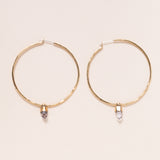 Big Hoop Earring with Crystal Quartz Bronze