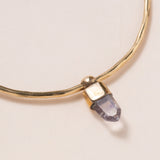 Big Hoop Earring with Crystal Quartz Bronze