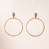 Big Hoop Earring with Crystal Quartz Bronze