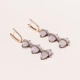 Morganite, Pave Diamonds, 14K Gold & Silver Earrings