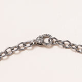 Natural Tourmaline, 14K Gold, Silver & Pave Diamond Necklace with Pave Diamond Clasp