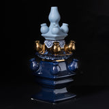Tulip Vase 3-tier Mixed Dark Blue Bottom